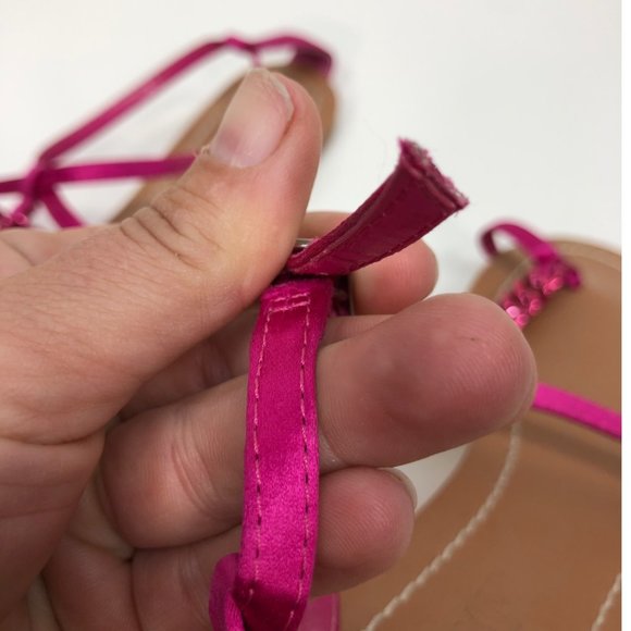 Colin Stuart Pink Metal Chain Sandals Sz 8.5B - Picture 12 of 13